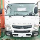  三菱 キャンター 2tダンプ 全低床　ETC 中間ピン （ホワイト） トラックの画像