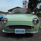  日産 フィガロ 1.0　ワンオーナー物件整備記録20数枚 （エメラルドグリーン） オープンの画像