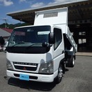  三菱 キャンター 2t　全低床強化ダンプ　 （ホワイト） トラック