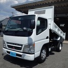  三菱 キャンター 全低床強化ダンプ 3t 4ナンバー　 （ホワイト） トラックの画像