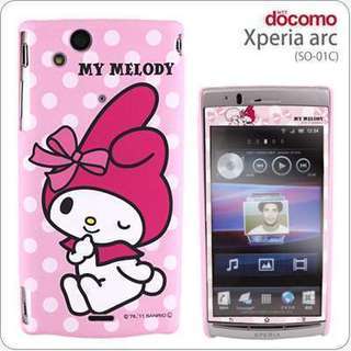 [docomo Xperia arc(SO-01C)専用]iDressマイメロディ ケース＆画面保護フィルム(ドットピンク)の画像