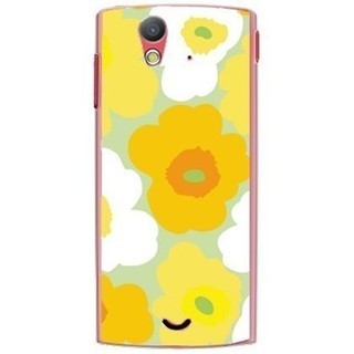 [予約][docomo Xperia ray SO-03C専用] プリントケース クリアベース(フラワー/グリーン)[納期約4週間前後]【SECOND SKIN/セカンドスキン】の画像