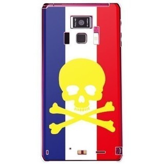 [予約][docomo REGZA Phone T-01D専用] プリントケース クリアベース(スカル/トリコロール)[納期約4週間前後]【SECOND SKIN/セカンドスキン】の画像