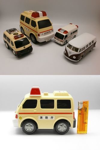 ★　公用車　ミニカー　バス 消防車 救急車 等　４台セット　★
