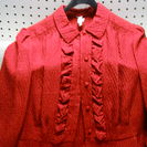 赤のツーピース