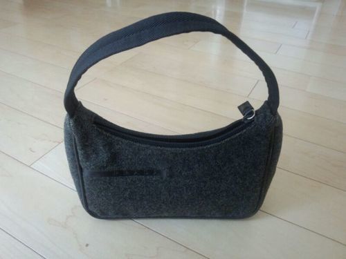 最終値下げします！！美品☆プラダ■グレーウール■ハンドバッグ/ポーチ