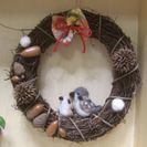 古民家で羊毛フェルト ♪　雀 スズメ すずめでリース作ろう♪　1...
