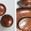 【銅蟲】秀光作◆銅製◆茶托5客◆鎚目打出◆広島伝統工芸の画像