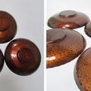 【銅蟲】秀光作◆銅製◆茶托5客◆鎚目打出◆広島伝統工芸の画像