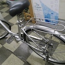 [2157]ブリヂストン　軽量アルミフレーム　シティサイクル　ママチャリ　24インチ　内装3段変速　シルバーの画像