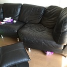 本革カウチソファー、無料で譲りますの画像