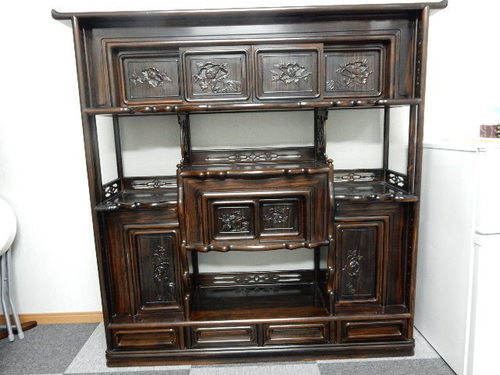 オール黒檀の茶箪笥。美品です！