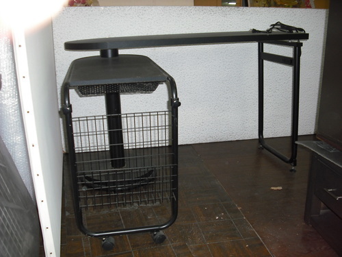 家具卸廃業未使用新品　机・ワーキングデスク　。補助テーブル付き　ブラックｗ１２０ｄ４５ｈ７３ｃｍ