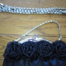 レディースフォーマルバッグ　薔薇柄　チェーン２本つきの画像