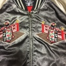 和柄スカジャン・サテン素材の画像