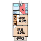 【ネット無料初期費用５万円】宇都宮市西川田南2Ｋ家賃25000円敷金0礼金０ - 宇都宮市