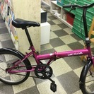 [2956]折りたたみ自転車　20インチ　シングル　レッド×ブラックの画像
