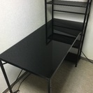 オシャレなデスク★美品★ブラック★ライト付の画像