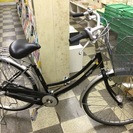 [2851]中古自転車　リサイクル自転車　マルキン　シティサイクル　ママチャリ　26ンチ　内装3段変速　LEDオートライト　ローラーブレーキ　大型カゴ　BAA自転車安全基準適合　ブラック