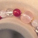 ★ハンドメイド★恋愛・積極性　ローズクォーツにカーネリアン 水晶 ブレス 2の画像