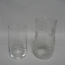 値下げしました￥３５０➡￥２００に！！　2個セット　グラス（花模様）② / 食器 / コップ / ガラスコップの画像