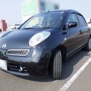 ★4万km台の日産マーチ・黒★　車検残28年8月30日　ナビ＆地デジTV付の画像