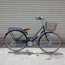 超美品☆中古自転車/ブルージュ 2７インチ 6段変速 オートライト /ネイビーの画像