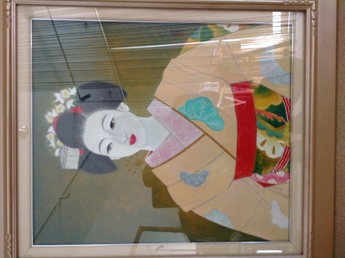【 絵画 油彩 】青木 増之  『 舞妓 』