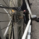 中古 折りたたみ自転車 6段変速ギア ホワイトの画像