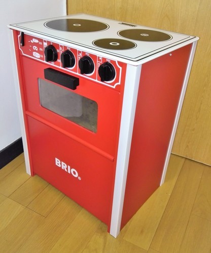 \u003c受付終了＞【美品】BRIO　ままごとキッチンレンジ台（赤）