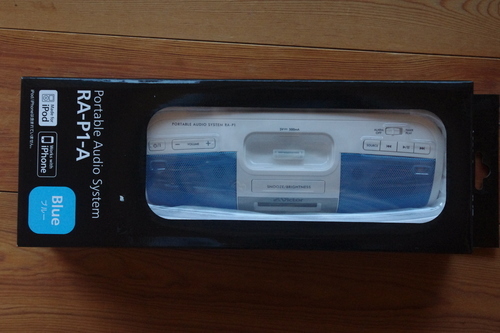 新品 ipod iphone 用スピーカー ビクター RA-P1-A 青 充電 目覚まし ラジオ