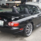 マツダ ロードスター1800 RS後期 黒 6F センターマフラー 車高調 フルセグナビ 外17アルミの画像