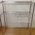 【値下げ】ニトリ スチールシェルフ 幅75cm ワイヤーバスケット付