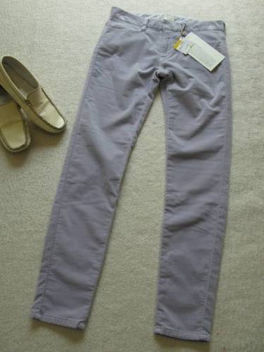 【新品タグ】23区*今季ストレッチスキニーベロア美脚パンツ36春秋冬 ラベンダー