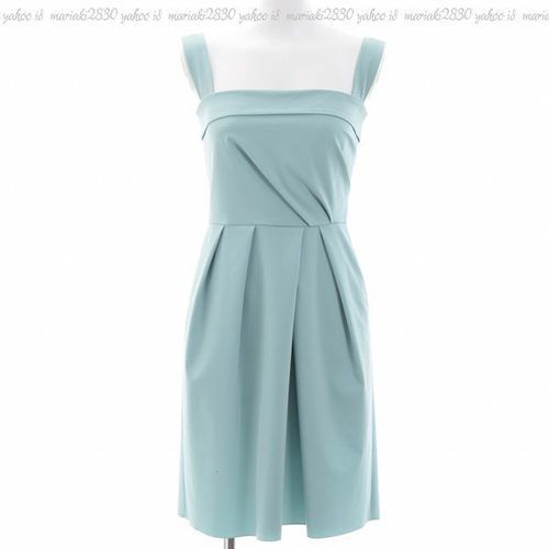 【美品】フォクシーFOXEY NEW YORK タックデザインキャミワンピース 38 卒業卒園入学入園パーティー発表結婚披露お呼ばれ