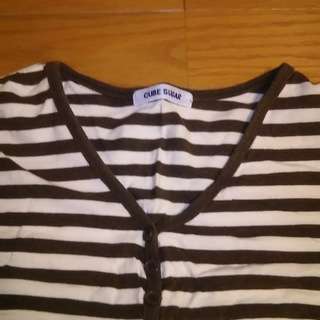 カットソー　茶ボーダー　(値下げしました）の画像