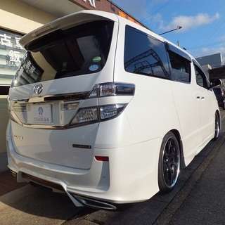 ☆値下げ☆Ｈ26年　ヴェルファイア2.4ＺゴールデンアイズII　１オーナー　ユーザー買取　ＷＡＬＤカスタム　ＷＡＬＤ20ＡＷ・ＷＡＬＤフルエアロ　ＢＬＩＺ車高調　サンルーフ　イクリプス10インチツインナビＴＶ 　DVD]再生可　ETC　両側パワースライドドアの画像