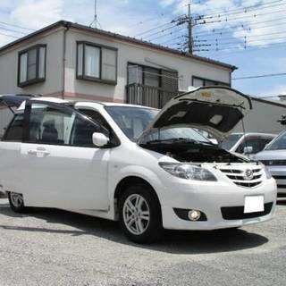 マツダ ＭＰＶ 4WD/HDDナビ/ＥＴＣ/DVDビデオ/車検30年8月/両Pドア/HID/パールホワイトの画像