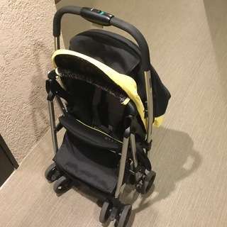 【保証期間内】ベビーカー A型 イエロー ミッキー karufullの画像