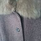 SPB ファー付き ツイード コート 茶色 Mサイズの画像