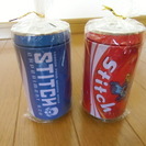 値下げ⇓ スティッチ★缶ジュース型貯金箱／圧縮タオル 赤青セット❷