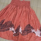 フラダンス用パウスカート　オレンジ　（ハンドメイド・中古）の画像