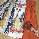 フラダンス用パウスカート　オレンジ　（ハンドメイド・中古）の画像