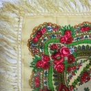 値下げしました　★　スカーフ / 花柄 / フサつき/布地 / おしゃれ小物　の画像