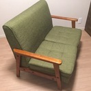 【ソファ】美品/2人掛け/グリーン/布地【5,000円】の画像