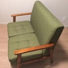 【ソファ】美品/2人掛け/グリーン/布地【5,000円】の画像