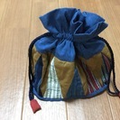 パッチワークの巾着袋・ハンドメイドの画像