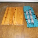 ロゴス折りたたみテーブル、木製天板、アルミ脚の画像