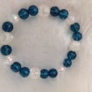 天然石パワーストーン【クラック ブルートパーズ練り＆オーロラクラ...