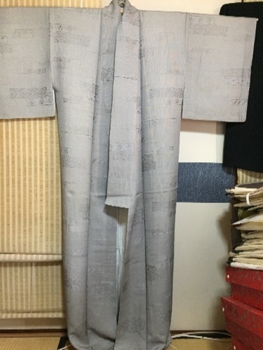 着物合せ小紋  グレー  新品！